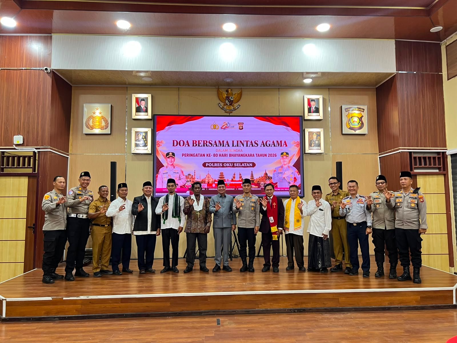 Polres OKU Selatan dan Tokoh Lintas Agama Perkuat Persatuan dalam Doa Hari Bhayangkara ke-80