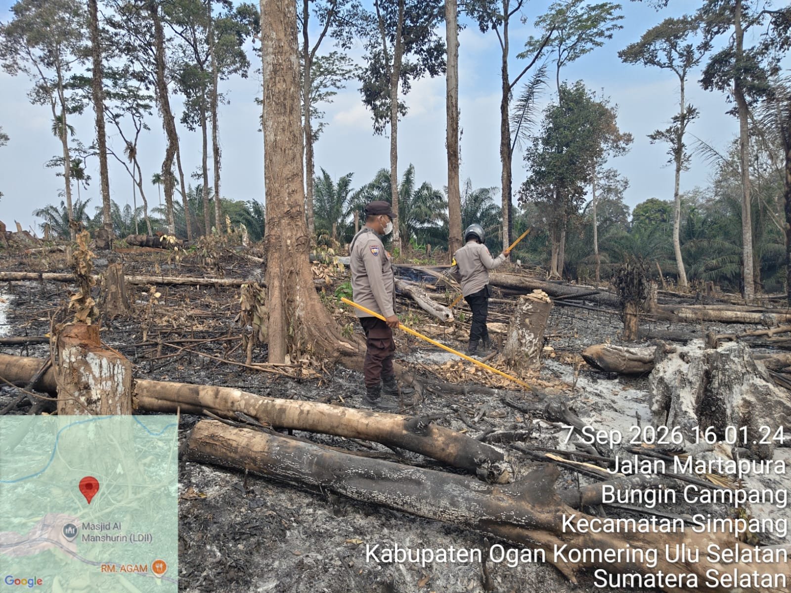 Karhutla Kembali Terjadi, Polisi Temukan Bekas Kebakaran Seluas 1 Hektare di Bungin Campang